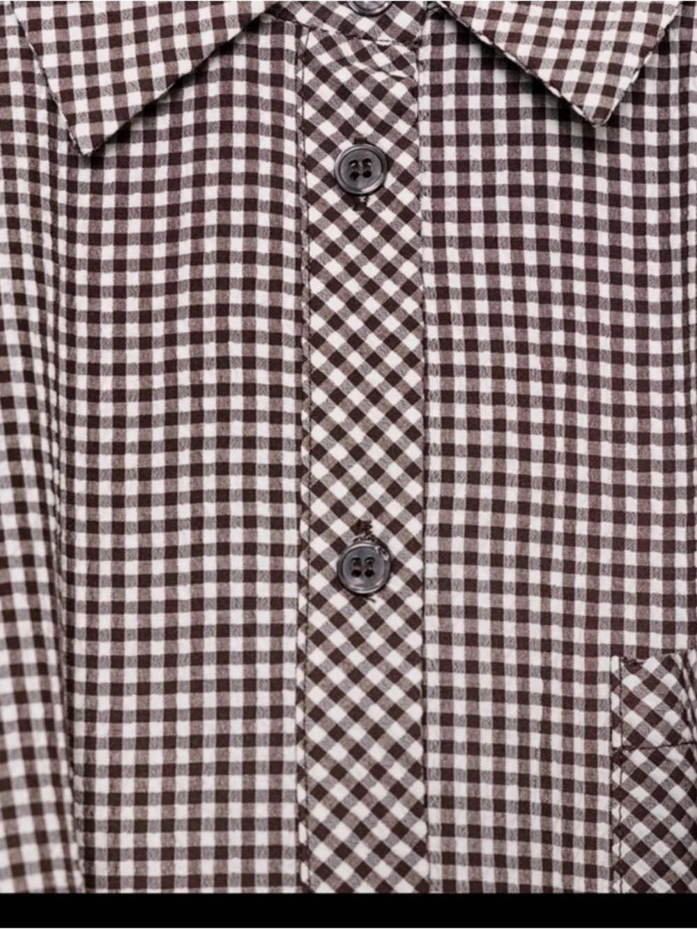 Zara brown and White Gingham Button-Down Shirt - Picture 5 of 5
